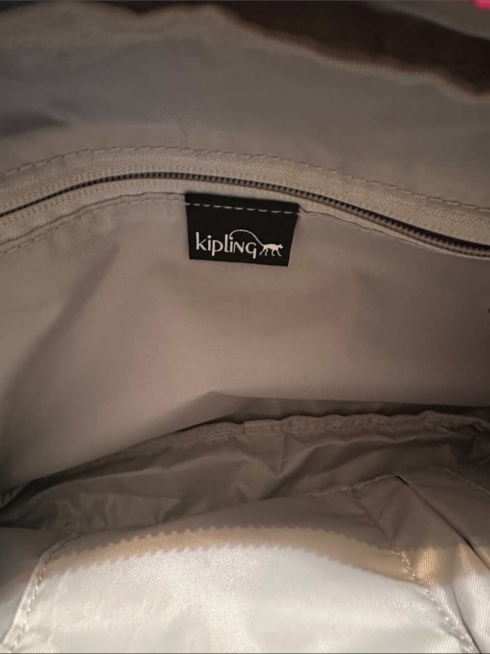 Kipling Navy and Pink Crossbody Bag with Burgundy Strap - Picture 8 of 10